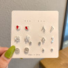 Brand set, fashionable cute universal earrings, bright catchy style