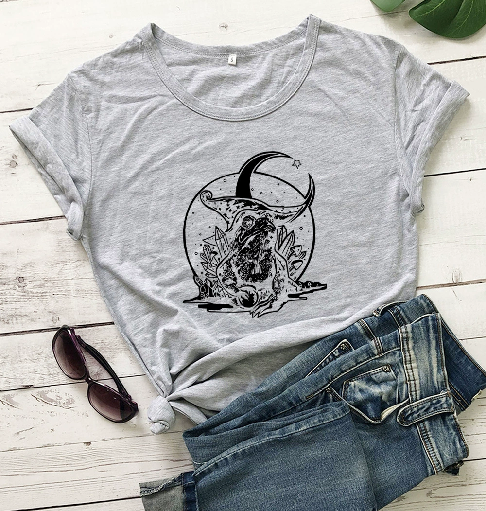 Футболка с лягушкой Новая модная футболка с короткими рукавами и буквенным принтом