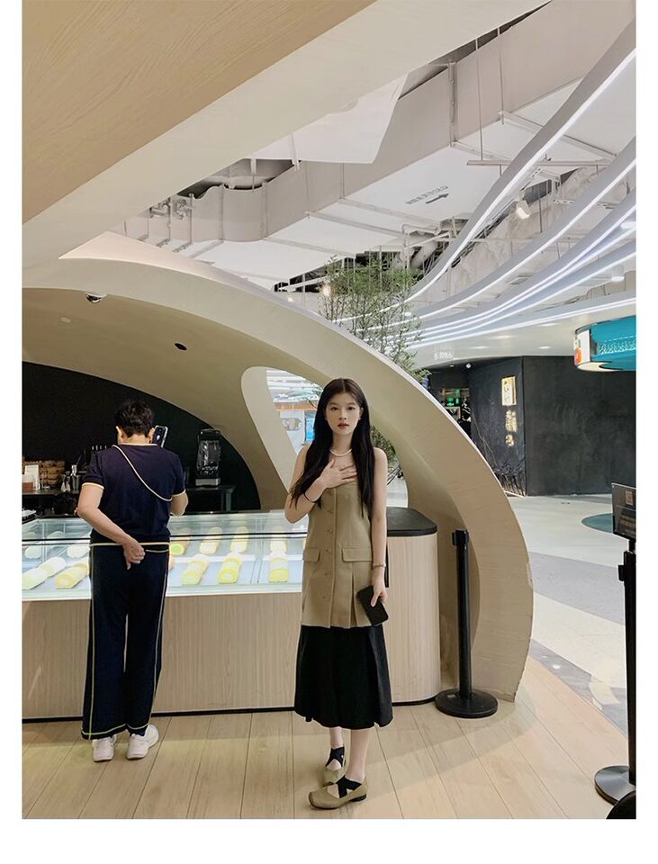Giày búp bê nữ mũi vuông da cừu phối quai chéo, đế bệt gót thô 5 cm — Da đen (gót dày), Da đen (đáy phẳng), Màu trà sữa (gót dày), Màu trà sữa (đáy phẳng) chi tiết 138