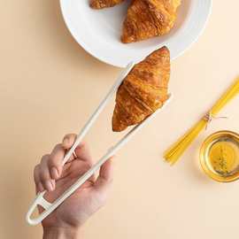 耐热一体带支架 简约防滑硅胶全包食品夹 韩式硅胶烤肉夹