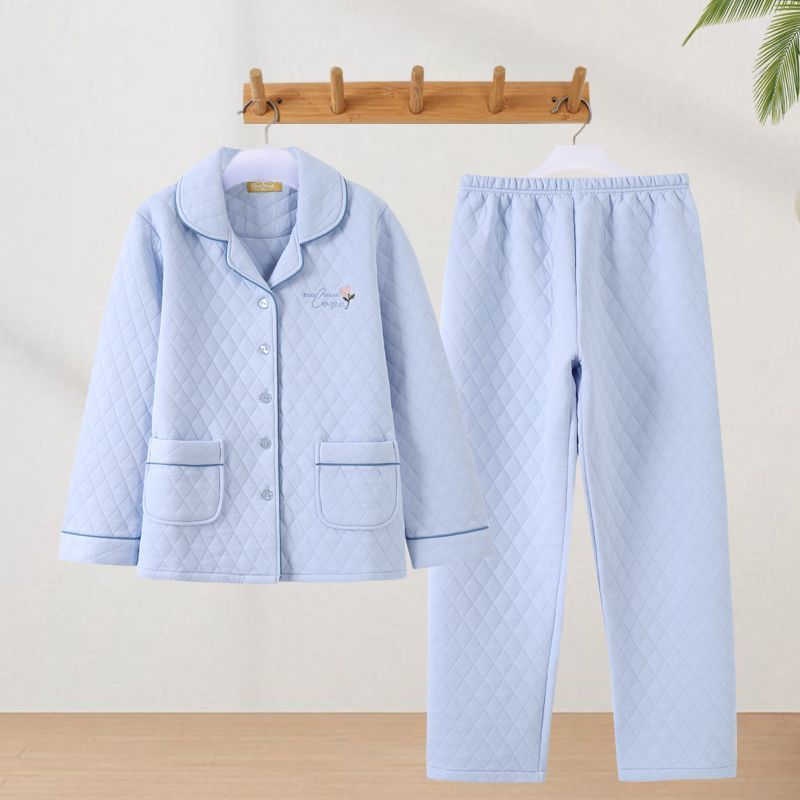 Invierno de aire algodón 100% pijamas de algodón grueso de las mujeres Primavera, Otoño e Invierno desgaste del hogar más tamaño desgaste exterior capa intermediaria