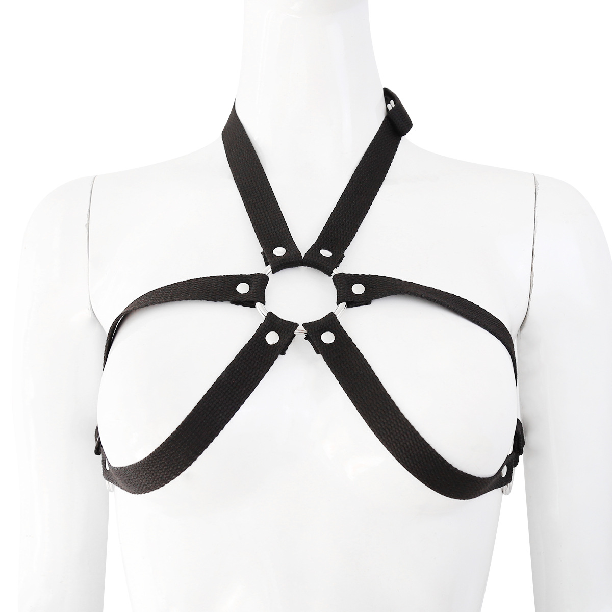Juguetes sexuales, ropa de bondage femenina SM, conjunto de dos piezas con corsé de tiras negras, disfraces para actuaciones en discotecas para adultos