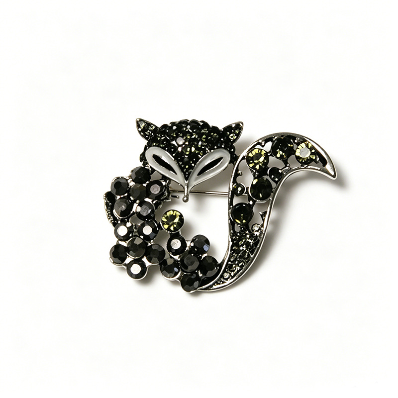 Cross-border European and American fashion personalized animal enamel brooch alloy rhinestone brooch three-dimensional pin badge accessory wholesale