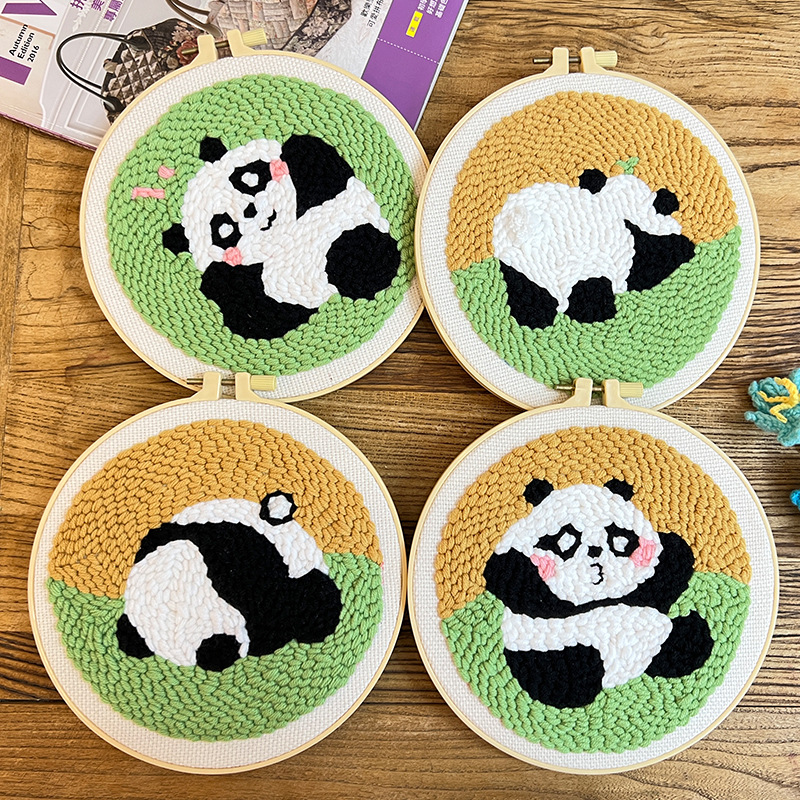 Lindo de dibujos animados poke bordado animal colgando pintura lu bordado hecho a mano material de bricolaje paquete sala de estar habitación de los niños colgando pintura frotando música