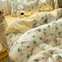 床上碎花四件套ins小清新纯棉床单被套宿舍三件套A类母婴全棉裸睡