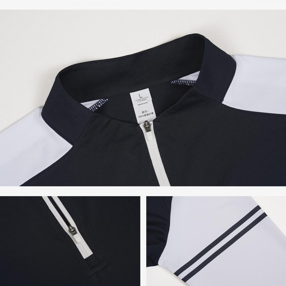 Primavera deportiva de secado de manga larga camiseta de entrenamiento de tenis de semi-cremallera ropa de ciclismo al aire libre para hombres y mujeres