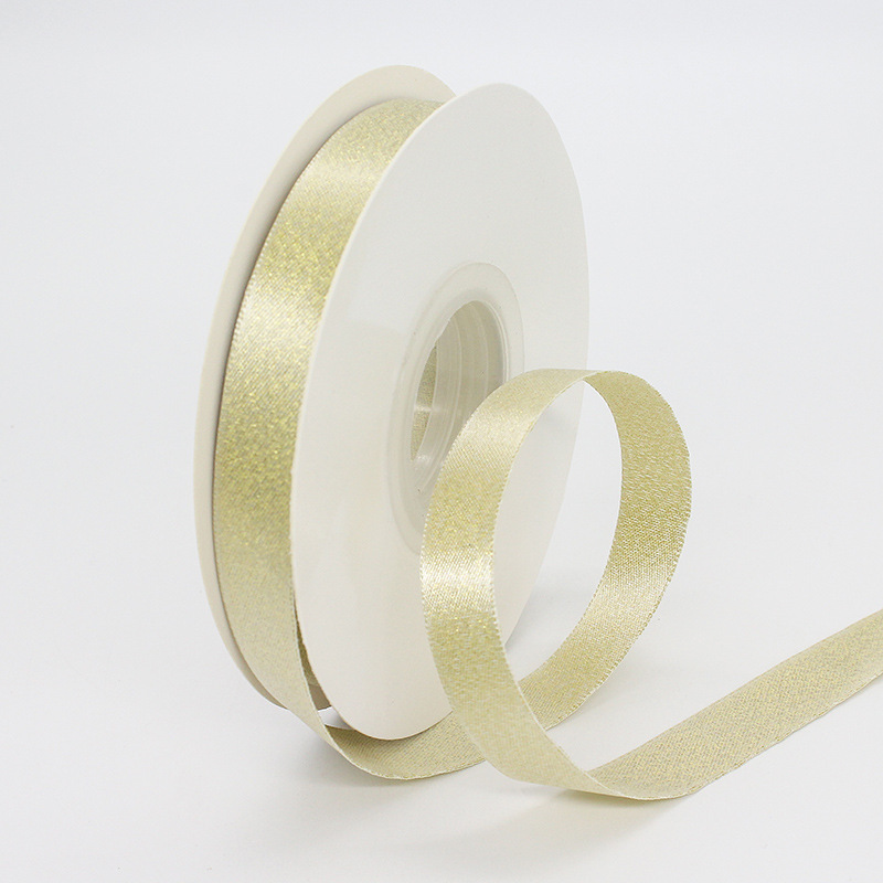 Fabricante al por mayor 1.5cm cinta de regalo de oro de trama de flores caja de regalo de embalaje de arco accesorios cinta