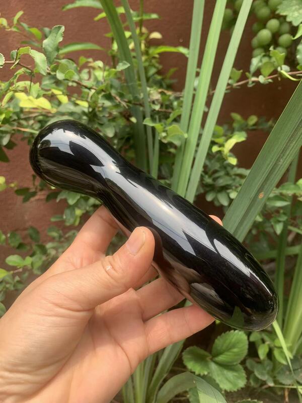 天然材质黑曜石水晶按摩棒 图 5