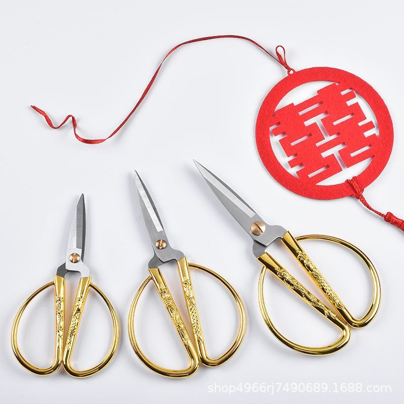 家用剪刀 龙凤合金剪 锌合金剪刀 开业典礼礼仪剪彩喜庆剪刀
