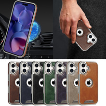 适用iphone16PROMAX手机壳磁吸14PRO电镀手机皮套纯色高端保护套