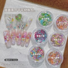 ネイルアクセサリーレース大乾花モネ花園油絵シリーズカラー小花砕花混合diy材料バッグ