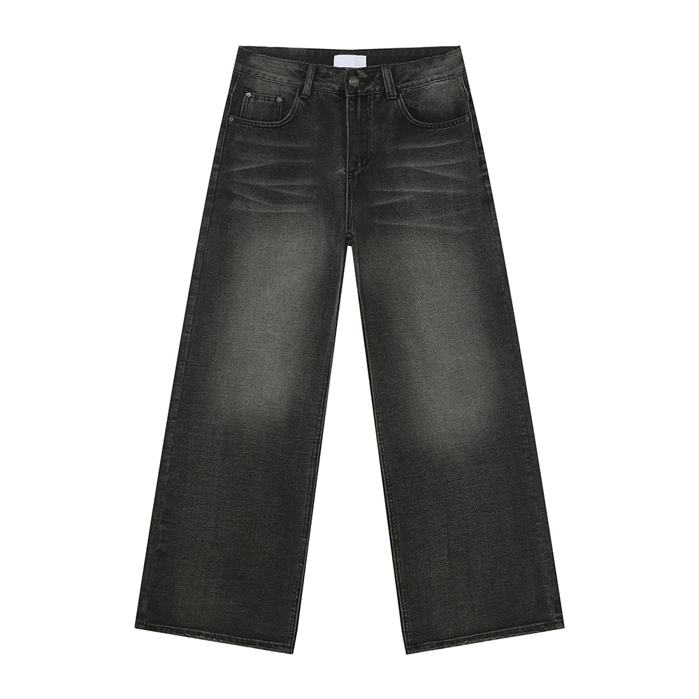 MTLCLOTHES Hombres| Nuevos productos de invierno estadounidenses de lavado de agua vibe piernas anchas rectas de limpieza jeans blancos