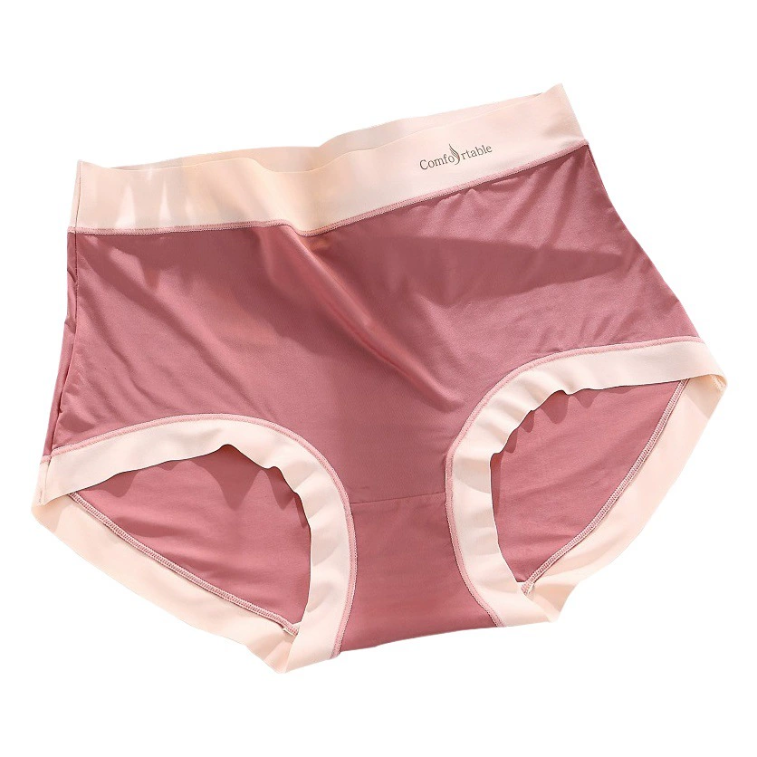 Ультратонкое нижнее белье из ледяного шелка, Женская высокая талия, большие размеры 200 кг, бесшовное голое нижнее белье из чистого хлопка, шелк тутового дерева, антибактериальное летающее нижнее белье с промежностью