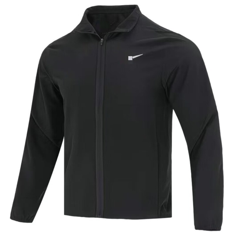 Small Stand-Up Collar Ribbed Thin Sports Casual Sun Protection and Windproof Jacket, Lightweight, Breathable, Quick-Drying Running and Fitness Jacket
