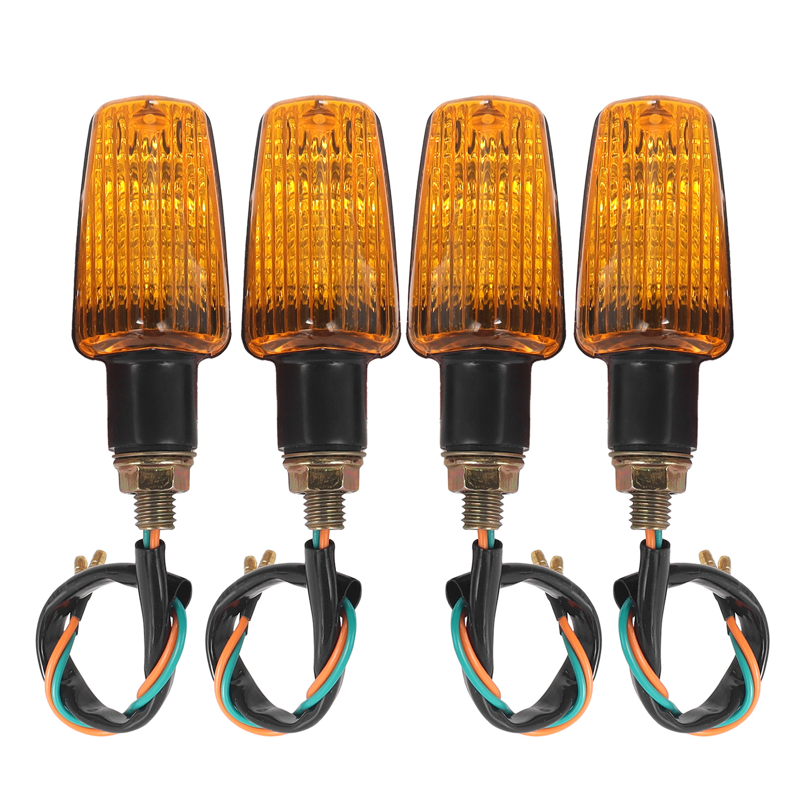 Ventas calientes de accesorios de modificación de motocicleta lámpara de señal de cáscara amarilla Harley retro luz de giro indicador leopardo de perforación luz de giro
