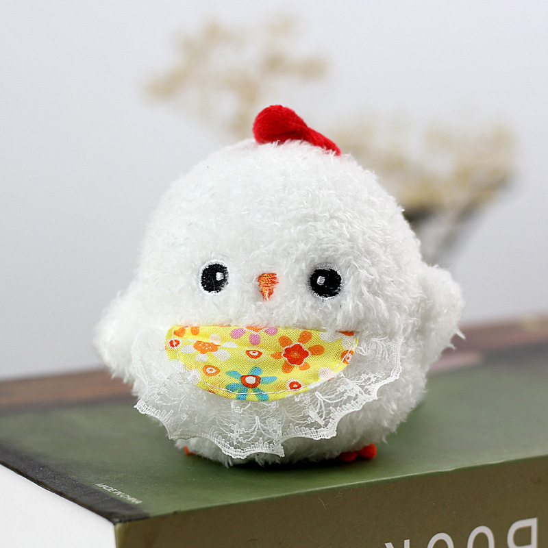 Lindo lindo pollo de peluche de juguete colgante muñeca pequeño tamaño mini amarillo pollo mochila bolsa colgante llavero al por mayor