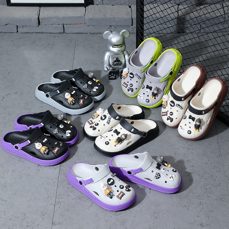 Eva hueco hueco zapatos para hombres cruzados verano 2025 nuevas zapatillas de playa antideslizantes de fondo grueso al aire libre verano