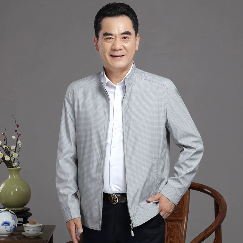 恒源祥 Light and thin silk jacket, autumn, for middle-aged man, sun protection