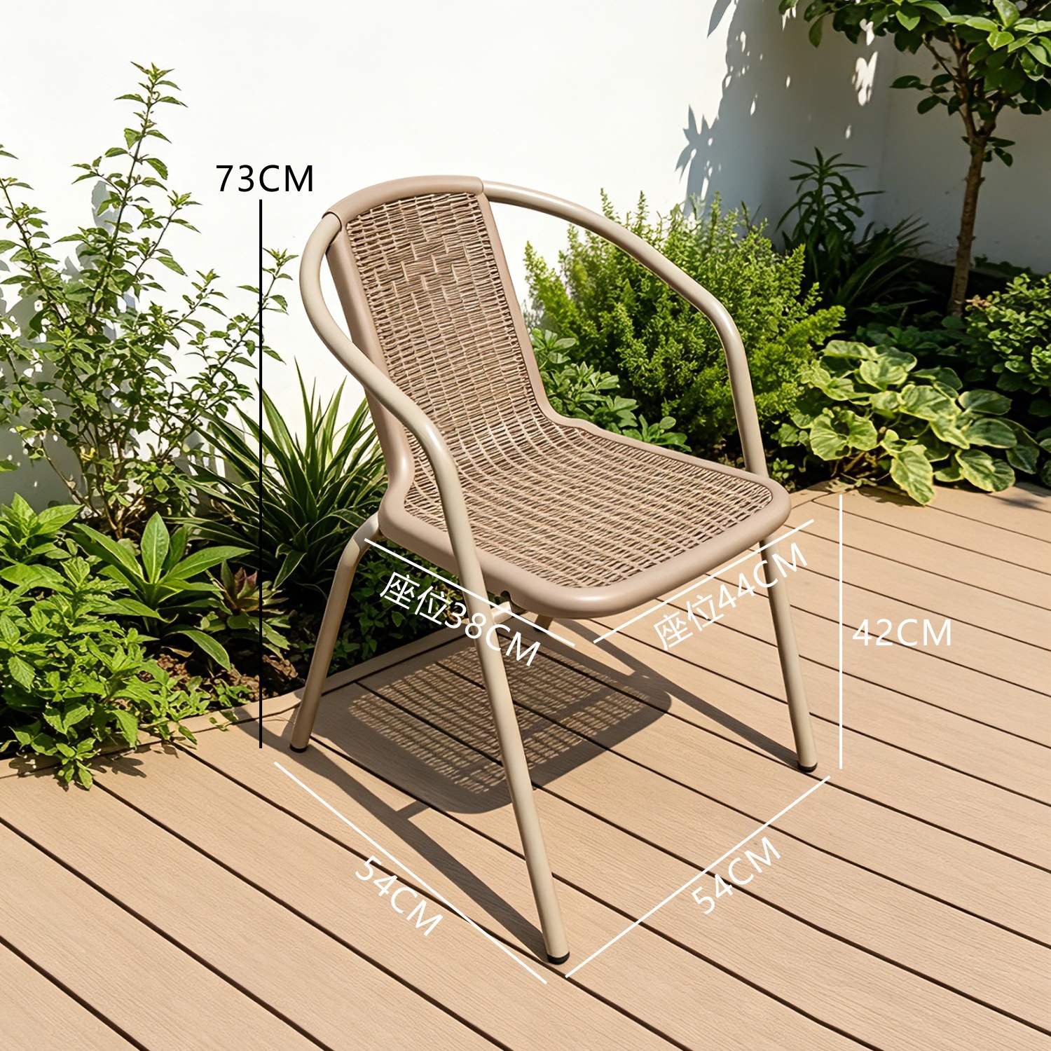 Mesa y silla de ocio al aire libre madera plástica anti-corrosión patio jardín al aire libre balcón barraca de café mesa y silla de comedor image 7