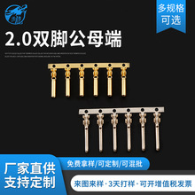 廠家供應2.0雙腳公母端2.35圓管銅管端子對插防水插銅針管型端子