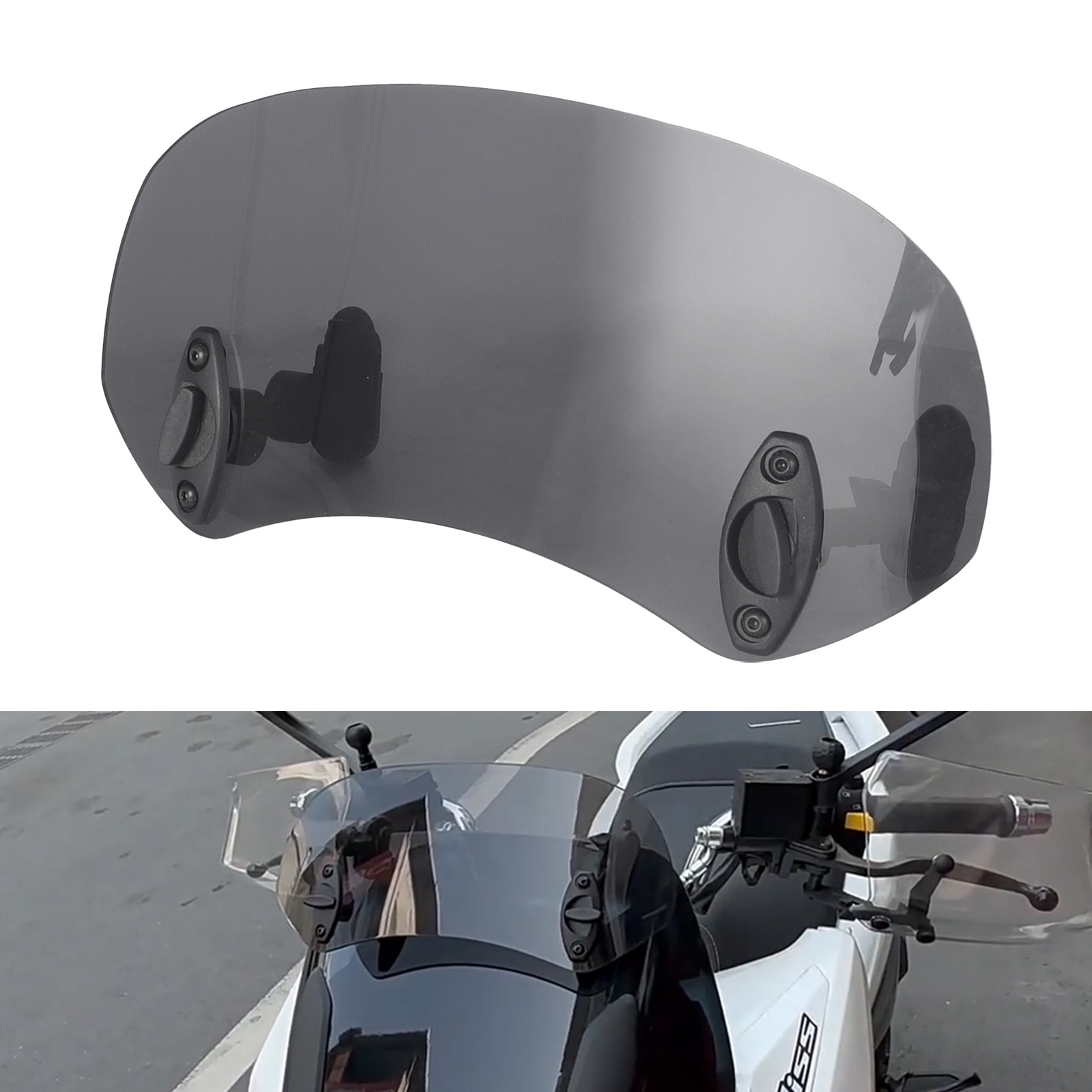 Motorcycle Modification Parts, Front Height-Adjustable Windshield, Suitable for Yamaha, Suzuki, Piaggio, Guangyang