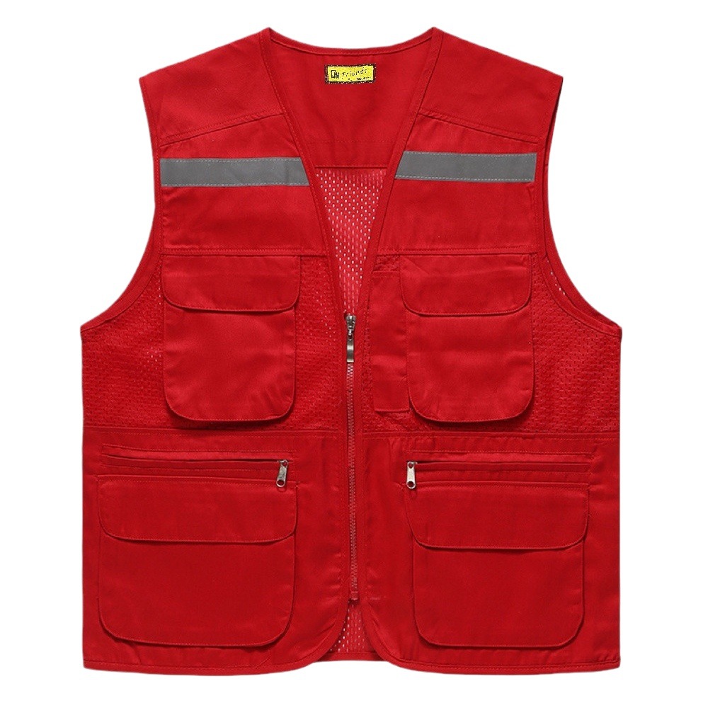 Chaleco multibolsillos, chaleco de voluntariado, tamaño personalizado, impresión reflectante, gestión de emergencias, fotografía, malla, ropa de trabajo para comercio exterior