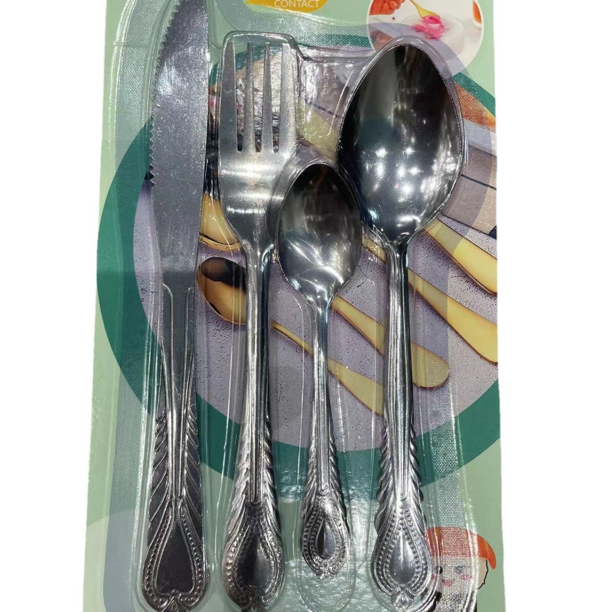 410 cuchillo y tenedor de acero inoxidable set de cubiertos creativo estilo de marea nacional succión de tarjetas set cuchillo y tenedor de filete postre cuchara de té cuchara image 5