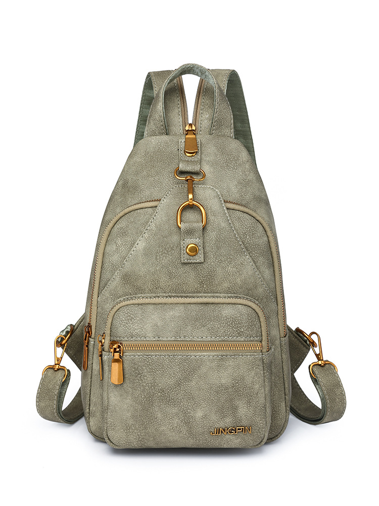Bolso de pecho de cuero suave de nuevo estilo transfronterizo bolso de hombro de gran capacidad casual retro femenino bolso de mensajero de moda ligero