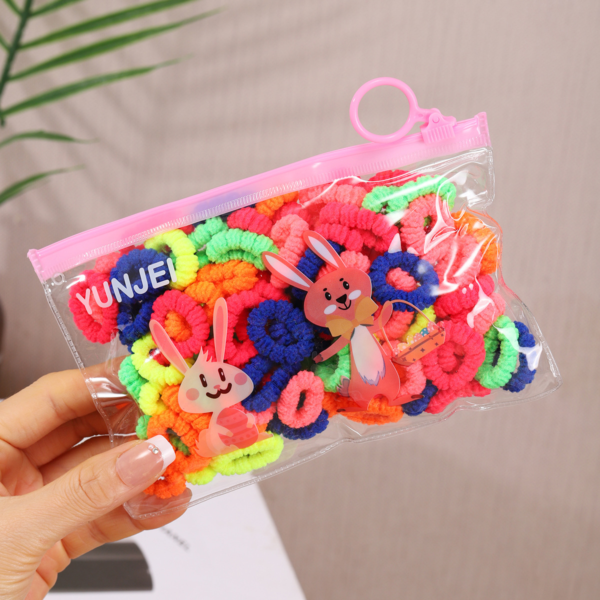 Anillo de toalla para niños fabricante color pulgar anillo de pelo no duele el pelo del bebé bolsa de cuerda de pelo tamaño pequeño banda de goma cuerda de pelo al por mayor