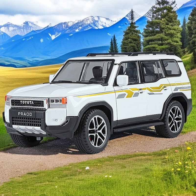 Jin Li Fang 1/24 Toyota Prado LC250 street car alloy car model Huili acousto-optic toy off-road vehicle Jin Li Fang 1/24 Toyota Prado LC250 street car alloy car model Huili acousto-optic toy off-road vehicle