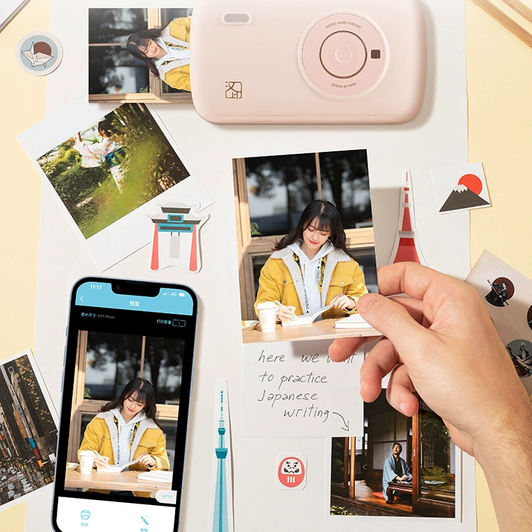 Портативный фотопринтер HeyPhoto CP4100, 3-дюймовый карманный принтер на основе термопечати и Bluetooth, мобильный