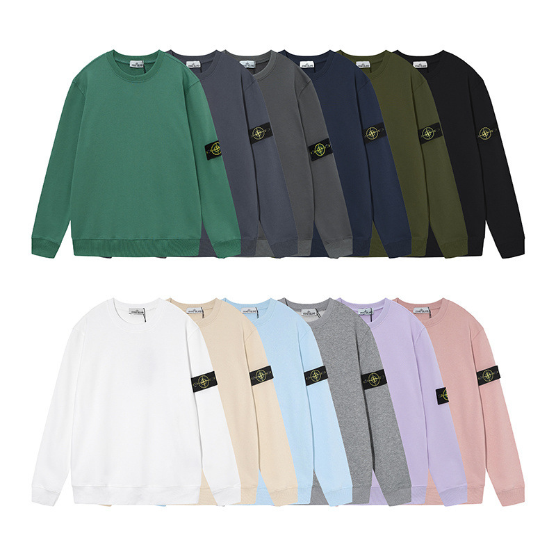 Transfronterizo STONE 20SS piedra brújula insignia funda básica función casual hombres y mujeres cuello redondo suéter isla