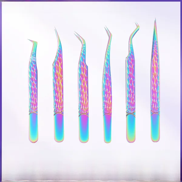 Colorful Titanium Eyelash Tweezers for Beginners, Specialized for Grafting, Professional Eyelash Tools for Applying False Eyelashes