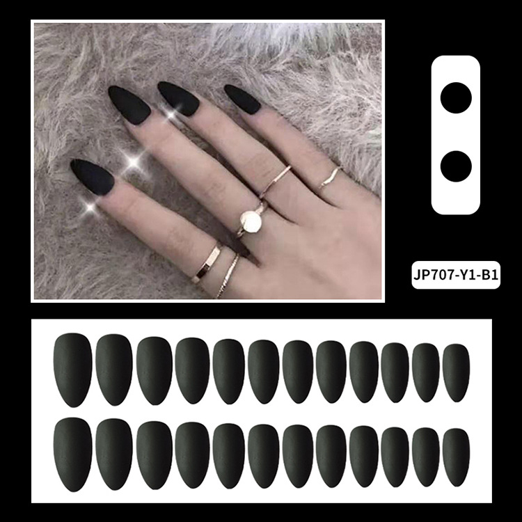 Uñas de uñas de color sólido, uñas largas puntiagudas, uñas de uñas mate mate, parches de uñas falsas, productos terminados al por mayor image 12