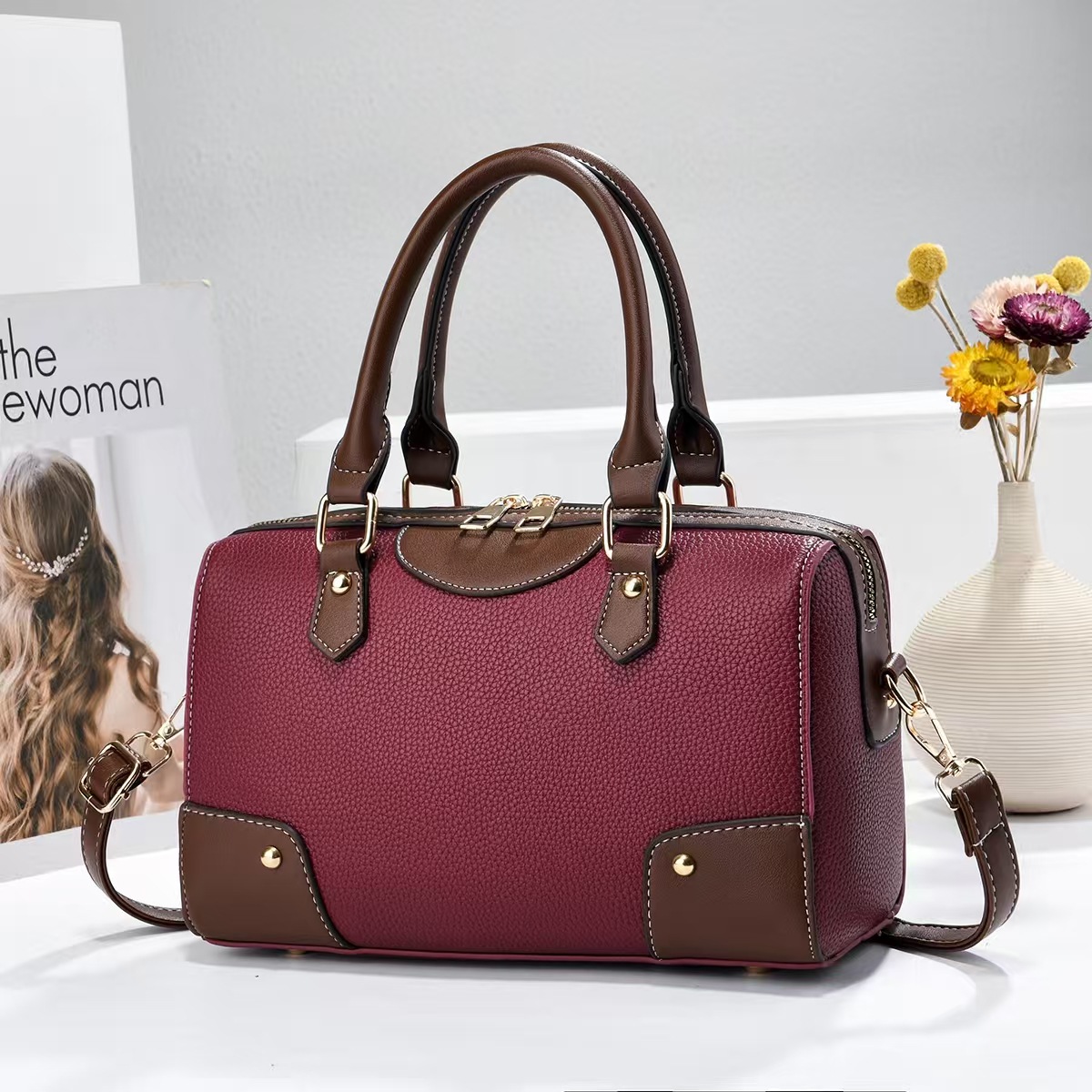 Mochila de moda de textura versátil, bolsos de hombro casuales de color, temperamento diario de transporte, bolsas transfronterizas