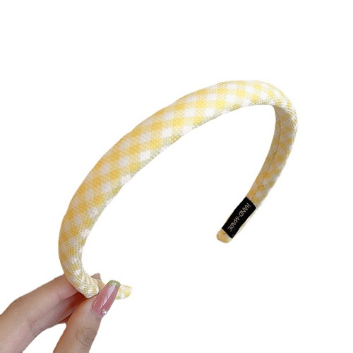 New cream plaid hairband, retro girl hairpin, sweet and versatile face wash headband, Japanese and Korean style headwear and hair accessories