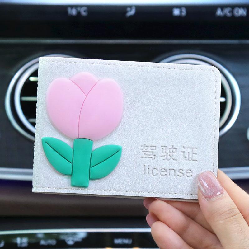 Licencia de conducir de automóvil de alta calidad, funda para tarjeta, funda de cuero, licencia de conducir femenina, personalidad creativa, funda protectora para licencia de conducir, bolsa de seis posiciones para tarjetas