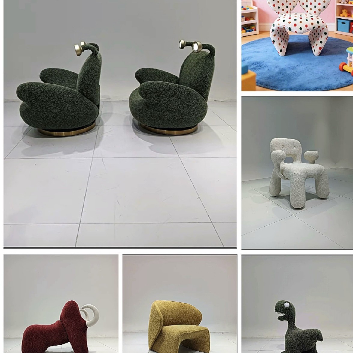 Muñeca silla de ocio estilo creativo sofá perezoso minimalista italiano sala de estar silla individual taburete asiento de varios asientos de animales image 16