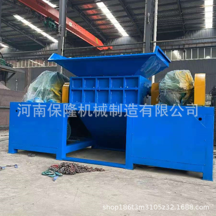 废旧塑料编织袋吨包橡胶机头料双轴撕碎机 铁销铝销边角料粉碎机
