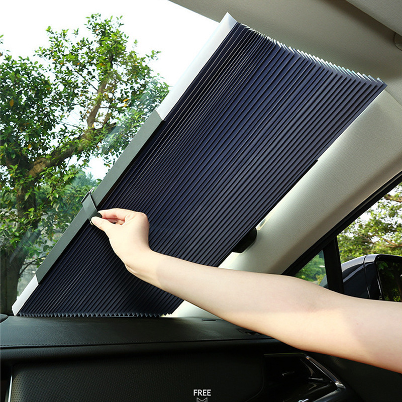 Car Foldable Sunshade Curtain for Sun Protection and Heat Insulation, Adhesive Sunshade Curtain with Suction Cups
