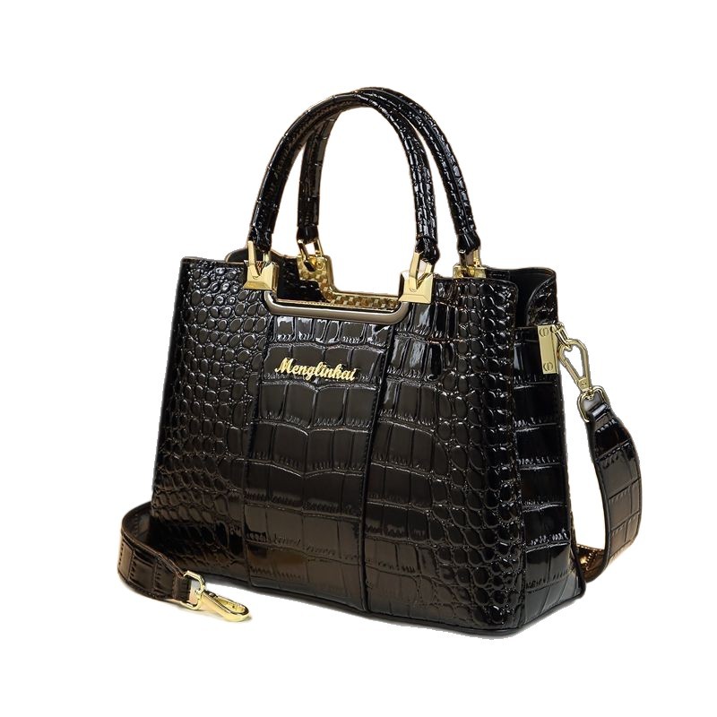 Bolso de Mano de Piel de Cocodrilo de Alta Gama 2026, Sensible a la Presión, Elegante y Moderno para Mujeres de Mediana Edad