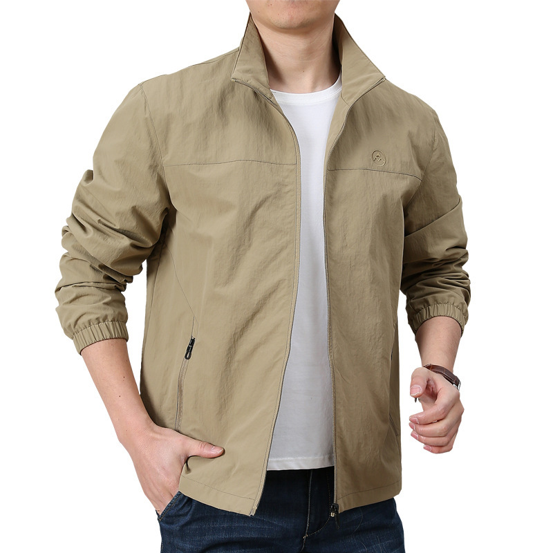 Spring and Autumn New Thin Jacket Men's Hoodless Coat Casual Top Men's Casual Jacket Outerwear