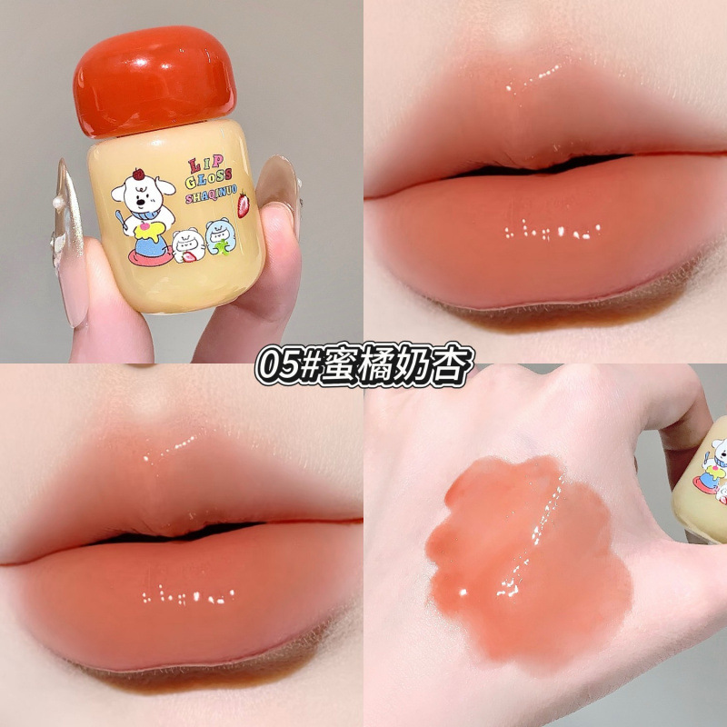 SHAQINUO frutas hidratante labial, miel transparente, espejo de labios transparente, maquillaje transfronterizo de labios transparentes, maquillaje transfronterizo de belleza