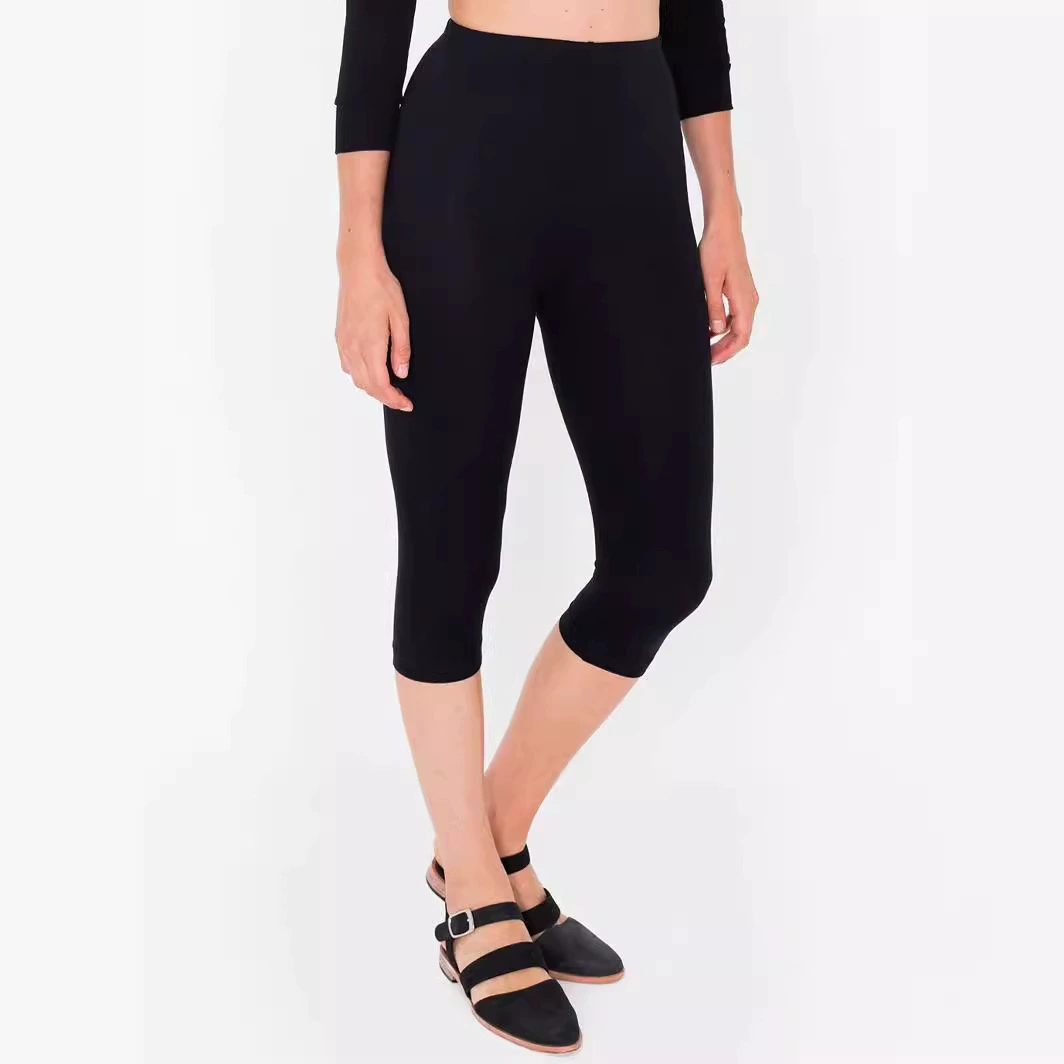 Женские укороченные леггинсы-шорты 7/8 длины, тонкие, эластичные, разноцветные, черно-белые, для трансграничной торговли на AliExpress, коллекция 2025 года