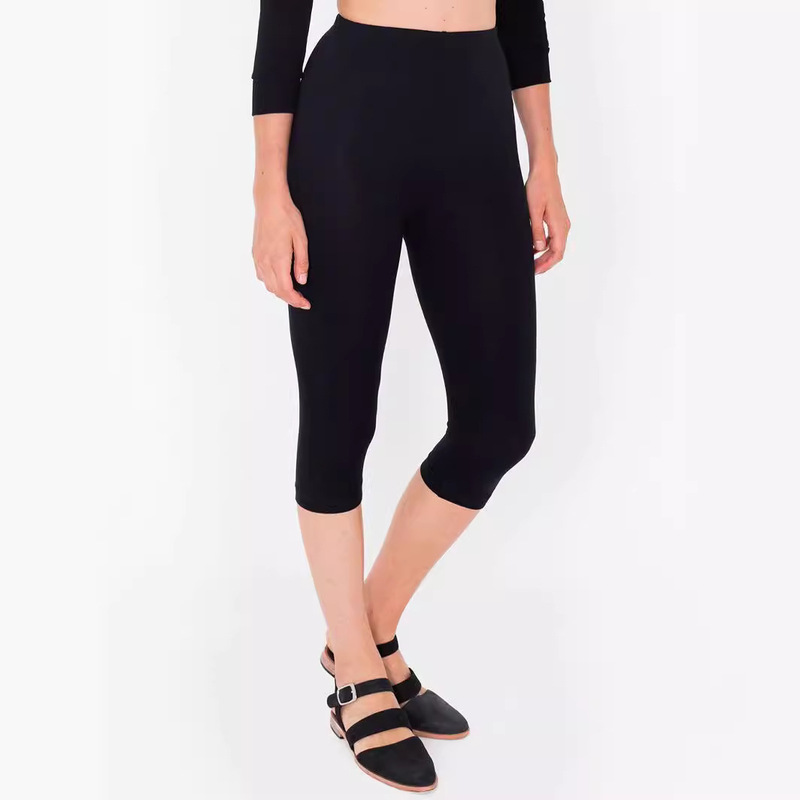 2026 Cross-Border Aliexpress Foreign Trade Elastic Multi-Color Capri Leggings Black and White Thin Women's Skinny Shorts 7/8 Pants 2026 Cross-Border Aliexpress Foreign Trade Elastic Multi-Color Capri Leggings Black and White Thin Women's Skinny Shorts 7/8 Pants