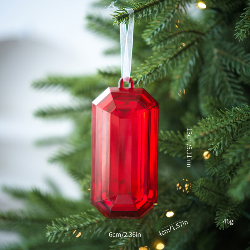 新しいクリスマスツリーペンダントカラフルな光沢のあるアクリルフェイクジェムストーンペンダントクリスマスとバレンタインデーの装飾クロスボーダー|undefined