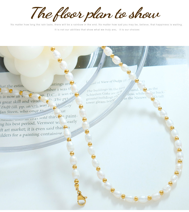 Simple Style Geometric Titanium Steel Beaded Bracelets Necklace