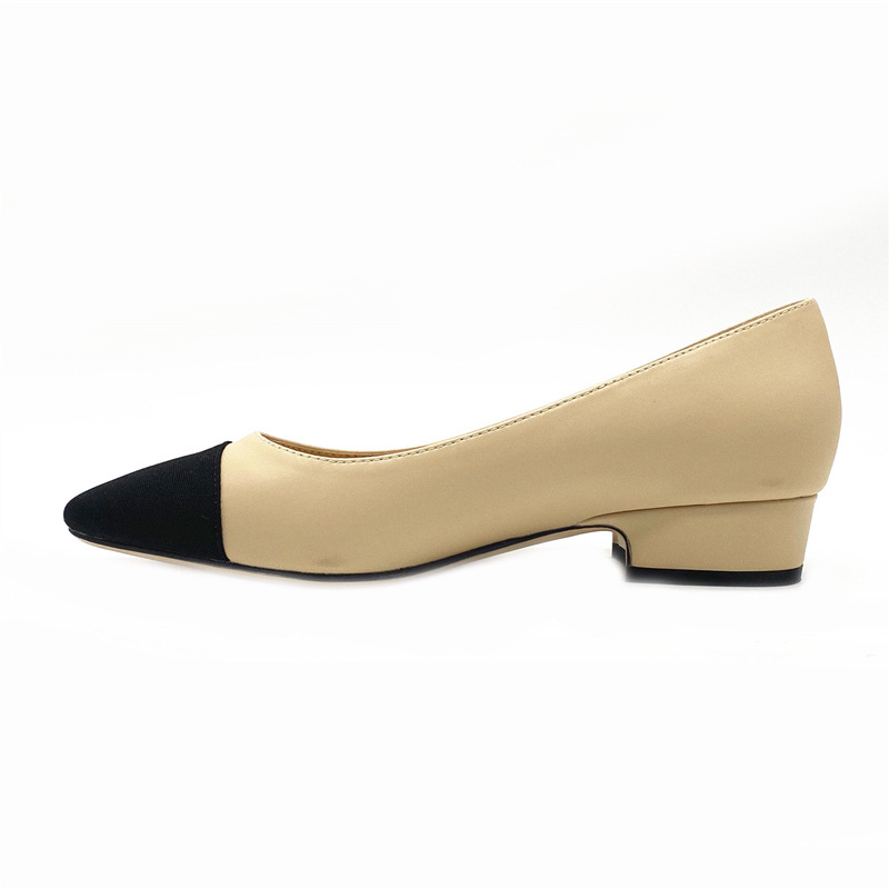 2023 Nuove scarpe singole francesi con tacco alto da donna in pelle di pecora nera opaca con punta professionale e bocca bassa_voghion.com