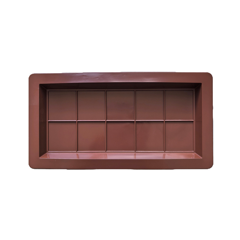 10 grados de chocolate molde de silicona cuadrado rectangular molde de barras de chocolate molde 784