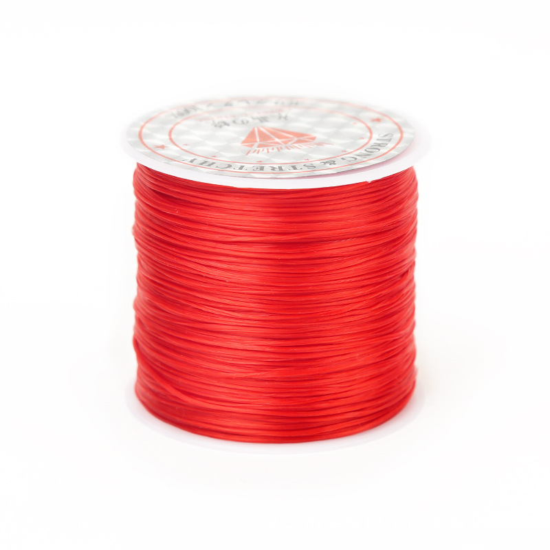 Suministro 0,8mm cuentas de cristal planas hilo elástico extensión del pelo accesorios DIY material de cuentas cuerda pulsera cuerda al por mayor